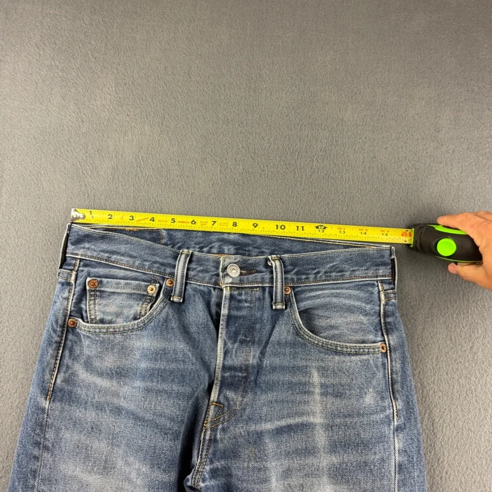 Levi's 501 Jeans Men's 29x30 (Fits 30x29) Blue Button Fly Faded Straight Regular